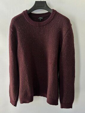 Express XL Burgundy Red Flecked Pattern Crewneck Sweater